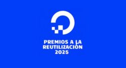 Premios a la Reutilización 2025, sobre fondo azul
