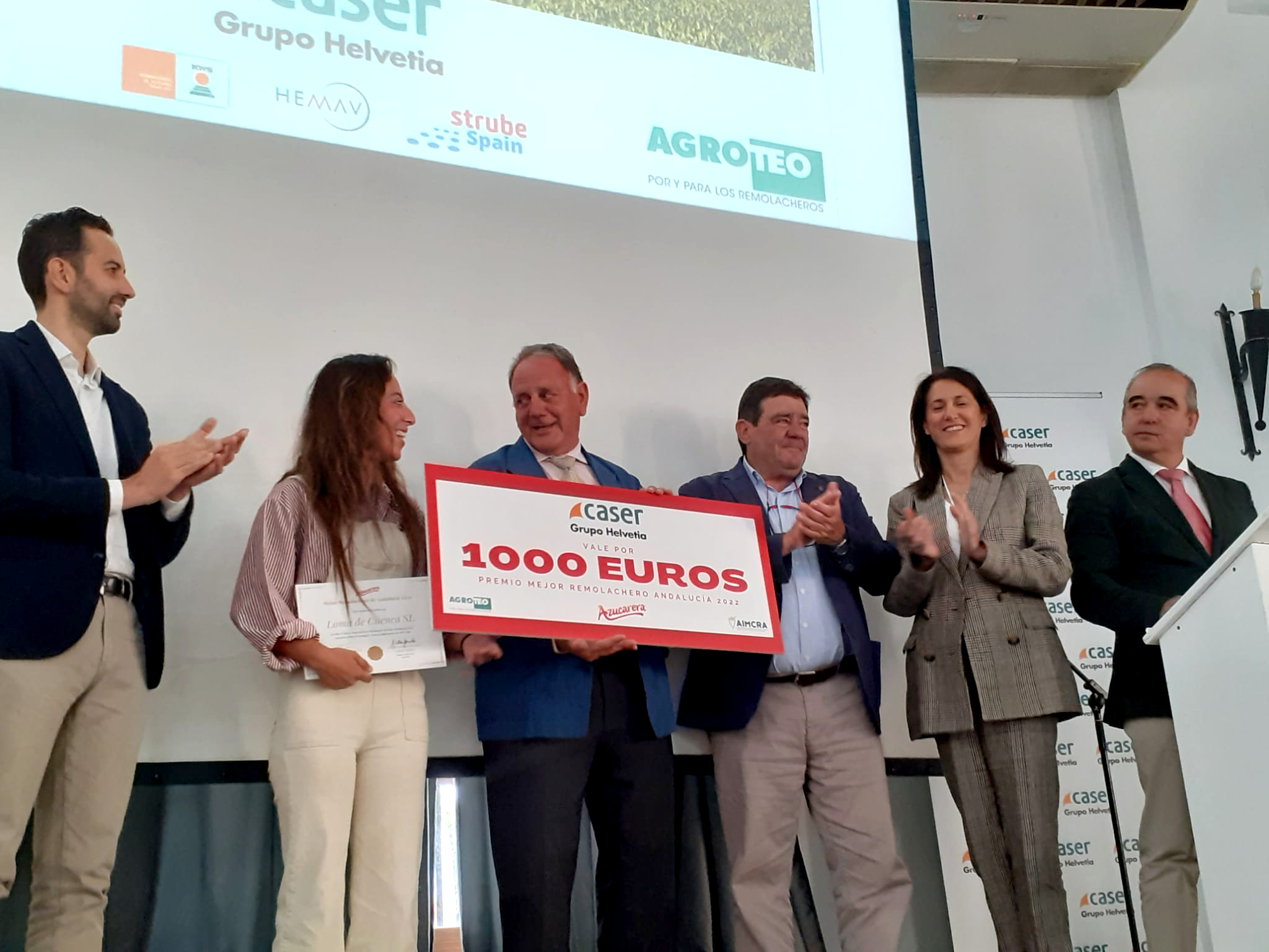 Vicente Pérez durante la entrega del Premio Mejor Remolachero de Andalucía 2022