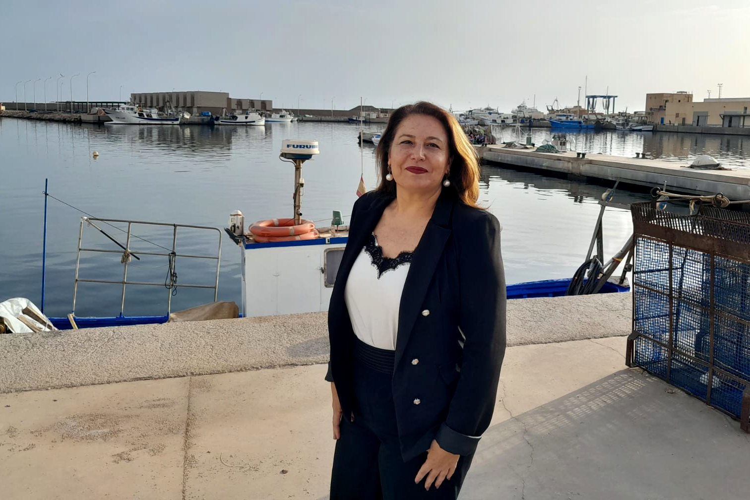 Imagen de archivo de la consejera Carmen Crespo en un puerto pesquero