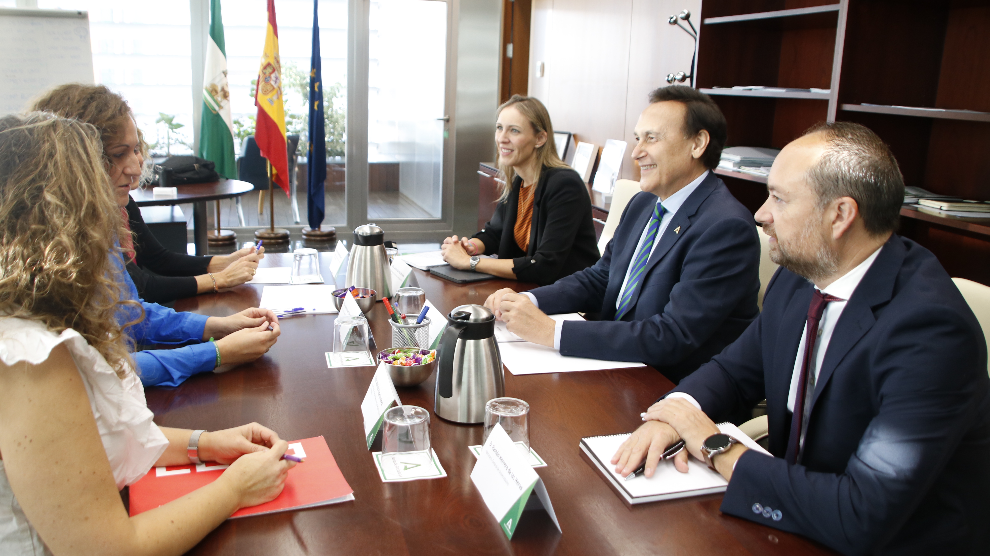 Gómez Villamandos, junto con los integrantes de la reunión con CC.OO de Andalucía 