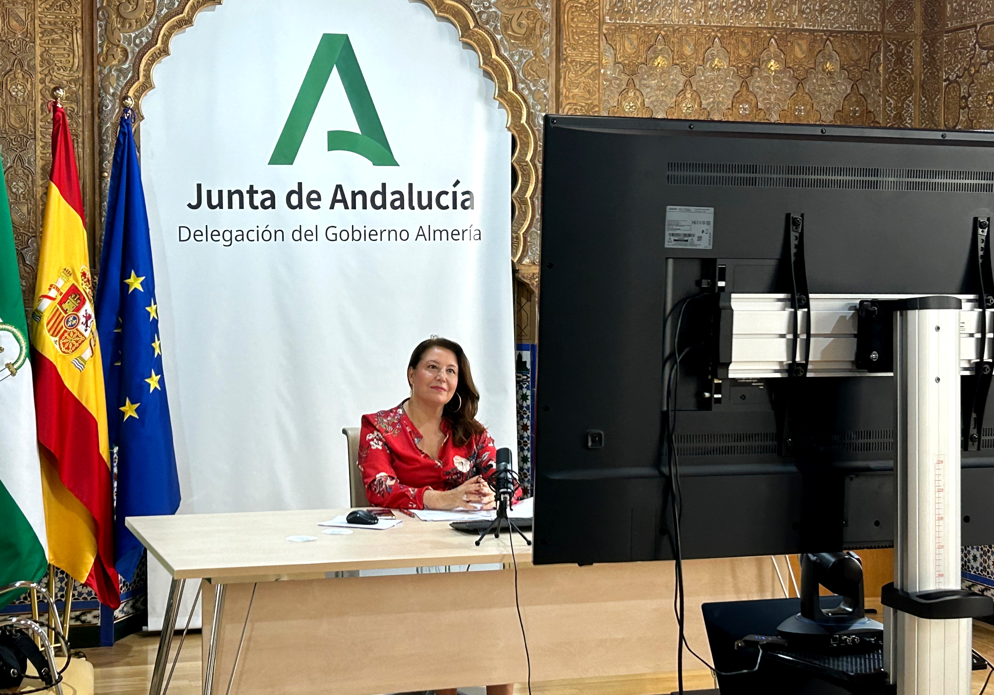 Carmen Crespo durante la reunión telemática del Consejo de Gobierno