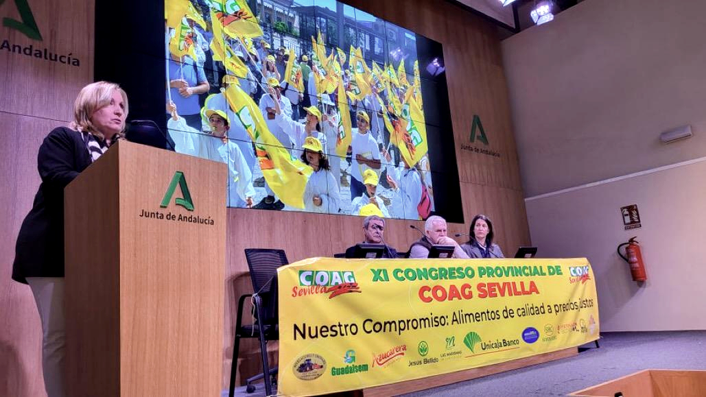 Consolación Vera en la inauguración del Congreso Provincial de COAG Sevilla