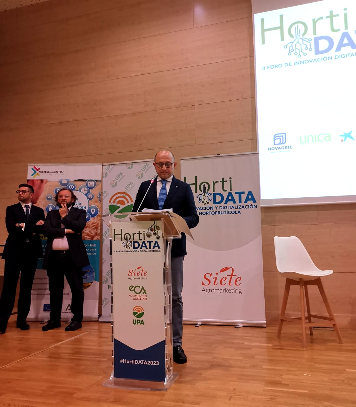 El director general de la Producción Agrícola durante la inauguración de HortiDATA 2023