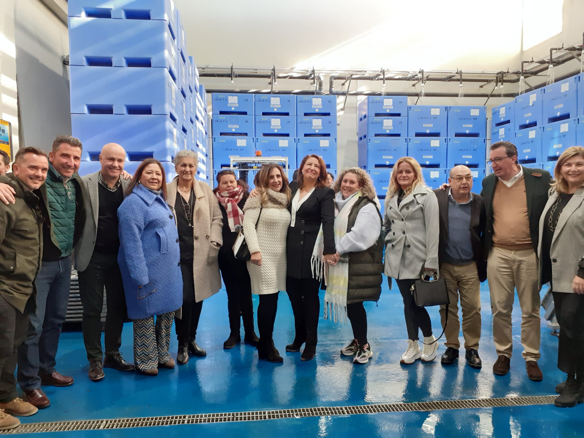 Carmen Crespo en la lonja de Punta Umbría