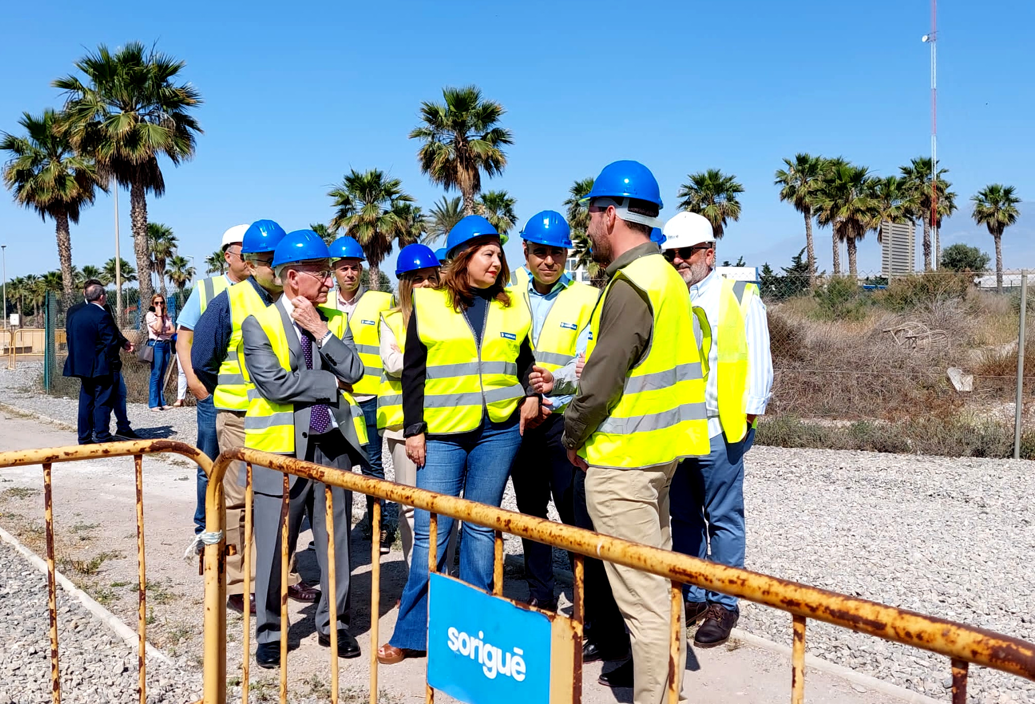 Carmen Crespo realiza una visita técnica a las obras de los terciarios de la EDAR de Roquetas de Mar (Almería)