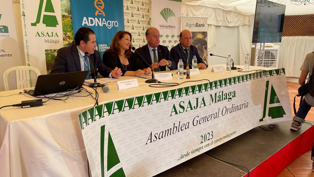 La consejera Carmen Crespo en la clausura de la Asamblea General de Asaja-Málaga