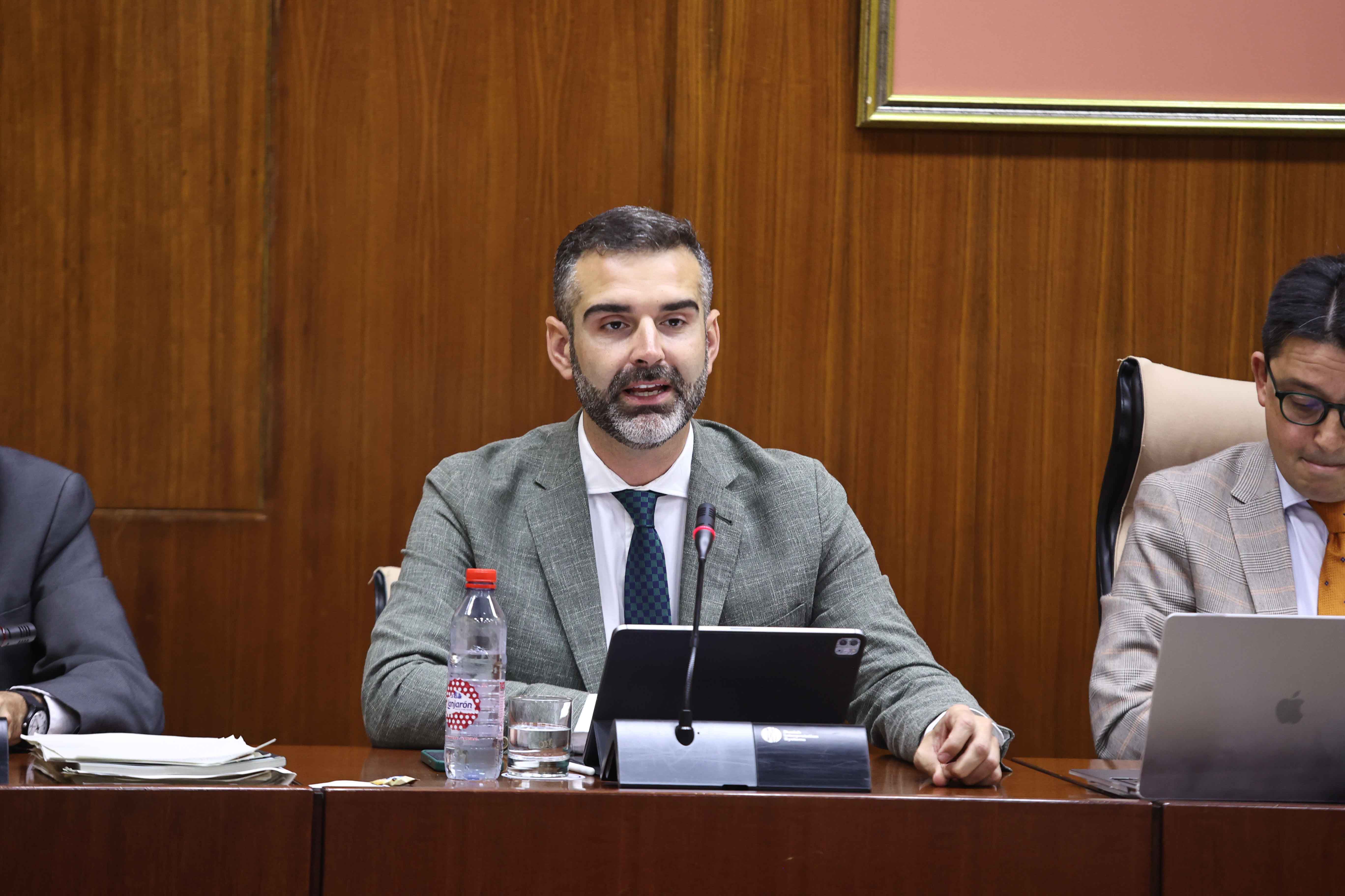El consejero de Sostenibilidad, Medio Ambiente y Economía Azul, Ramón Fernández-Pacheco, en comisión. 