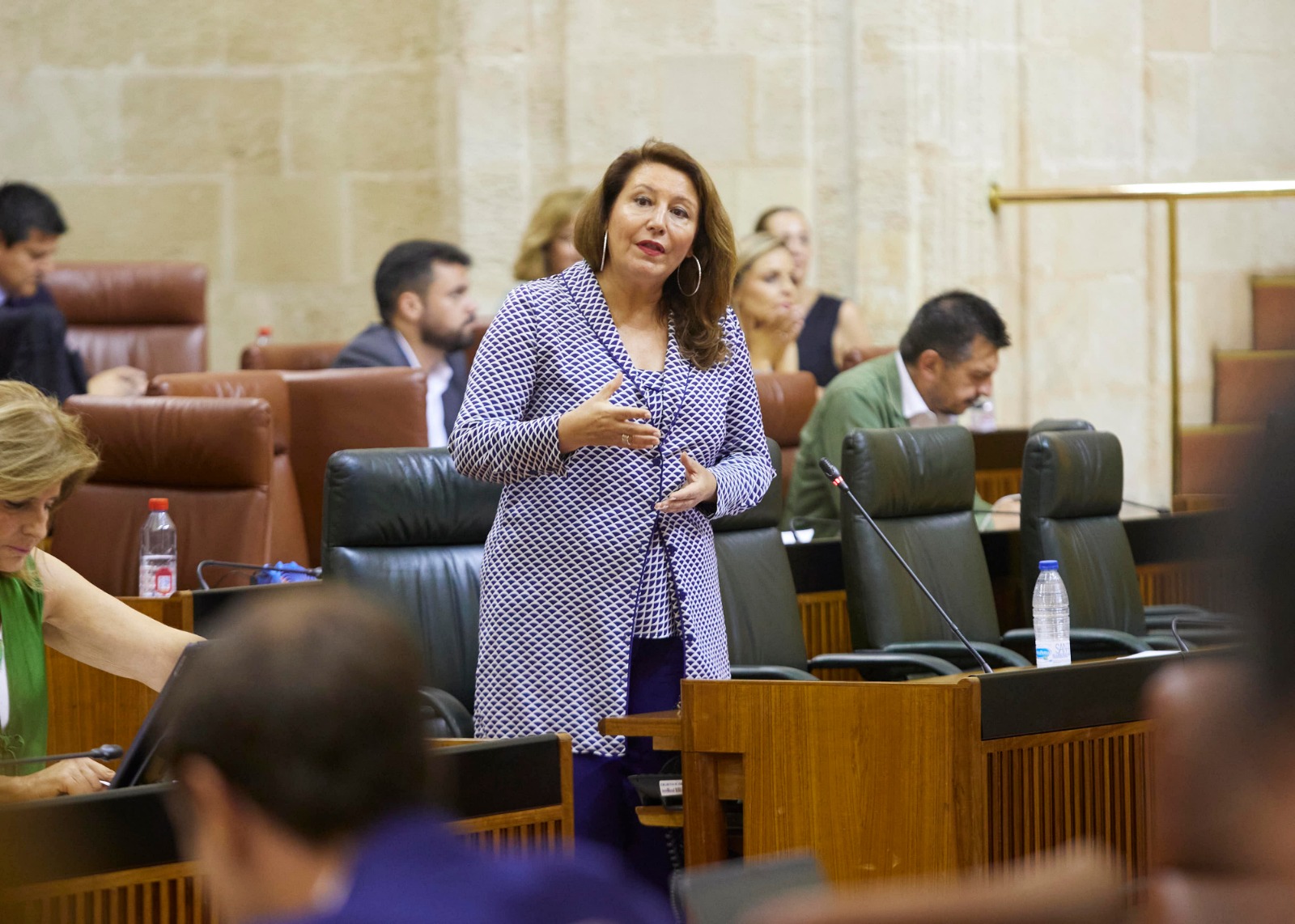 La consejera Carmen Crespo respondiendo la pregunta en el Parlamento de Andalucía