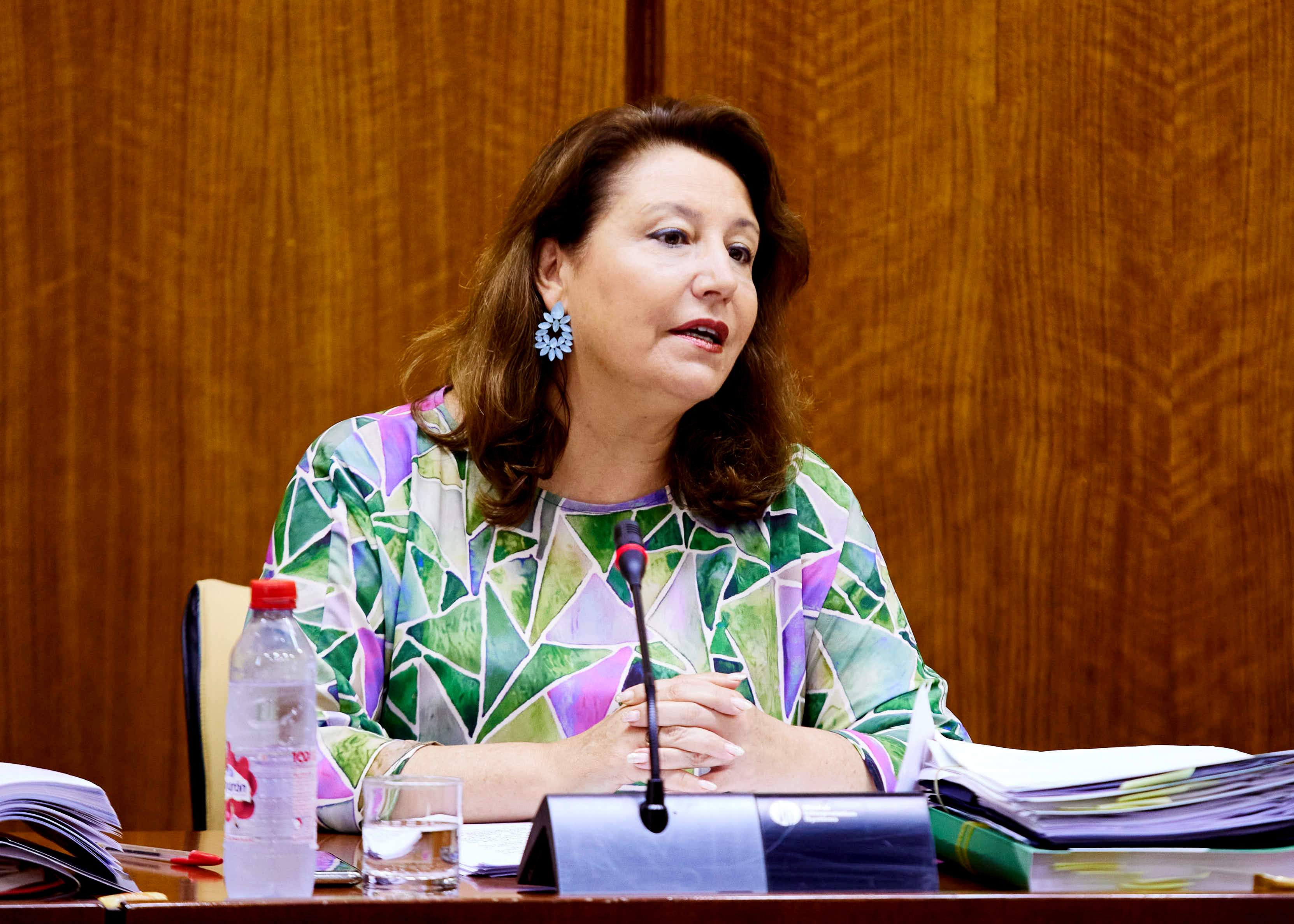 Carmen Crespo durante la comisión parlamentaria de Agricultura, Pesca, Agua y Desarrollo Rural