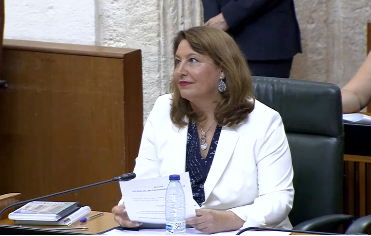 La consejera Carmen Crespo en el Parlamento Andaluz