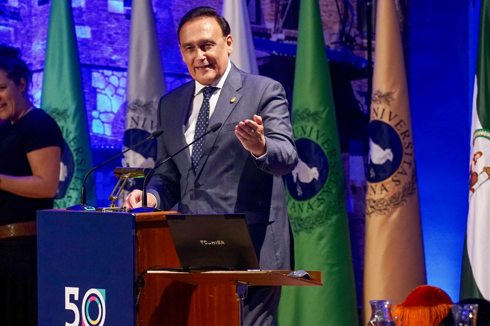 Villamandos durante la apertura del curso de la UMA