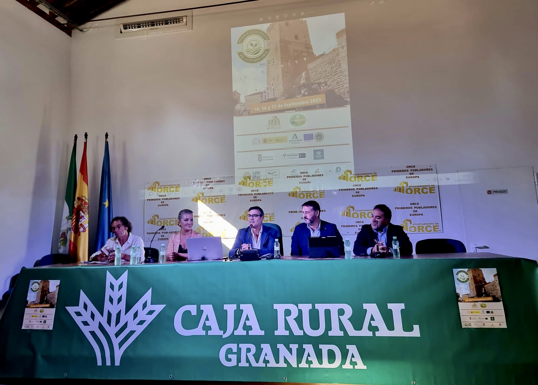 El director general de la Producción Agrícola y Ganadera en la presentación de la feria ecológica del Altiplano-Orce