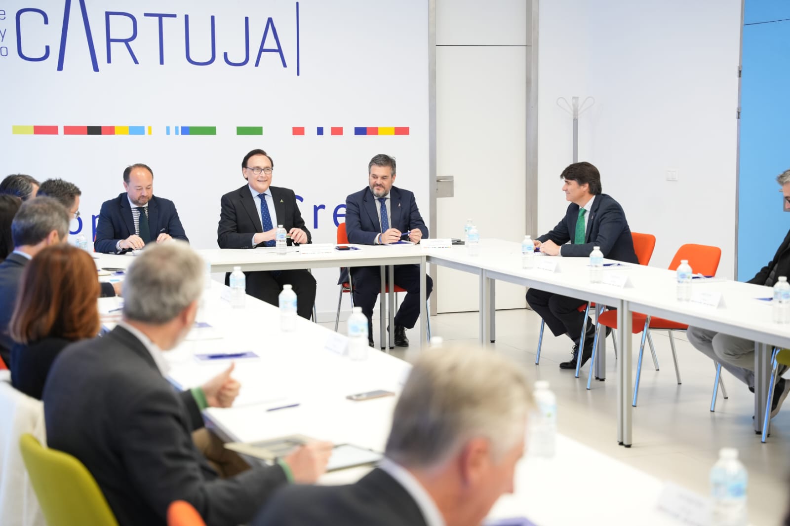 Villamandos durante la reunión con empresas del PCT Cartuja
