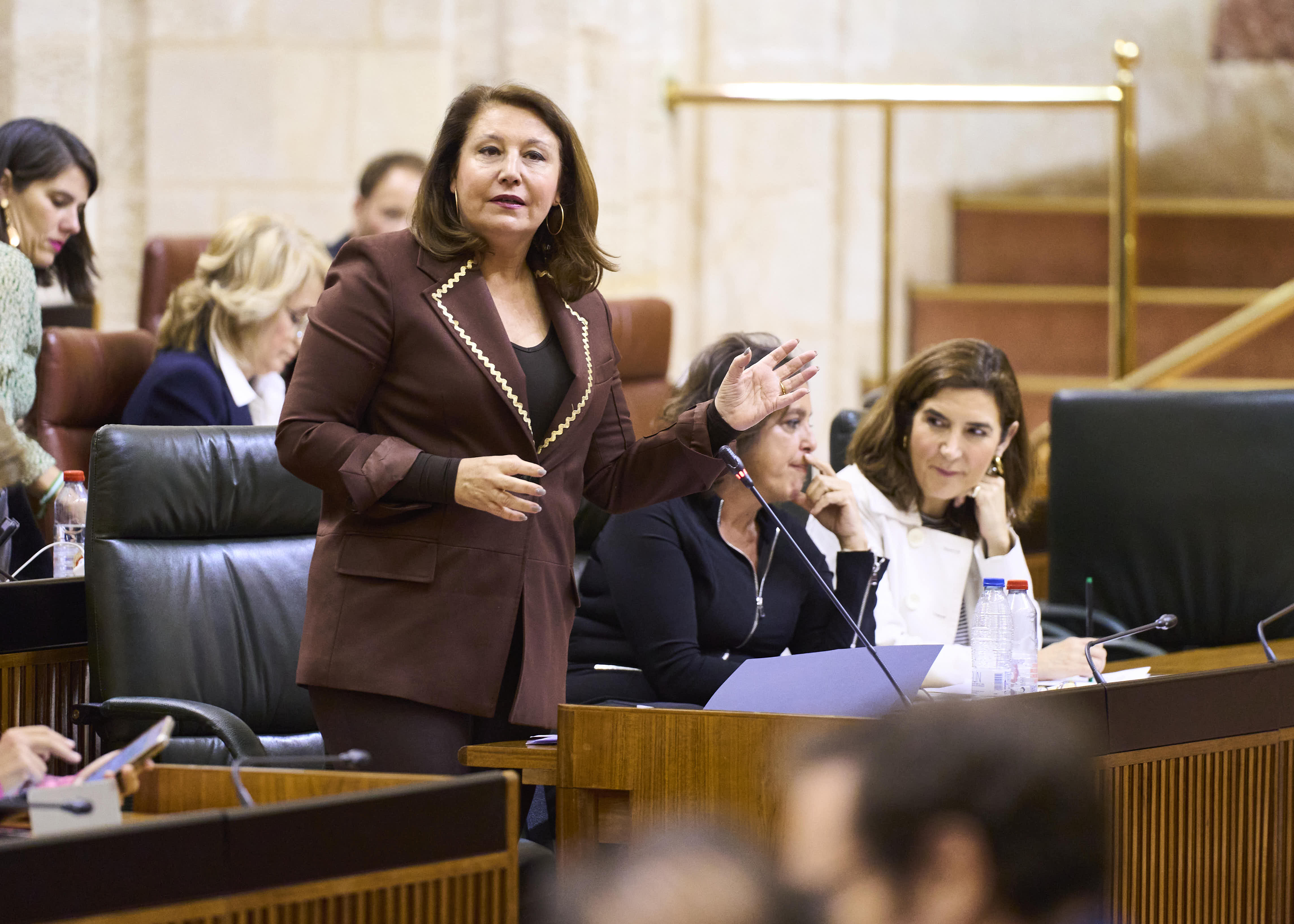 Carmen Crespo, consejera de Agricultura, Pesca, Agua y Desarrollo Rural, en el Parlamento andaluz.