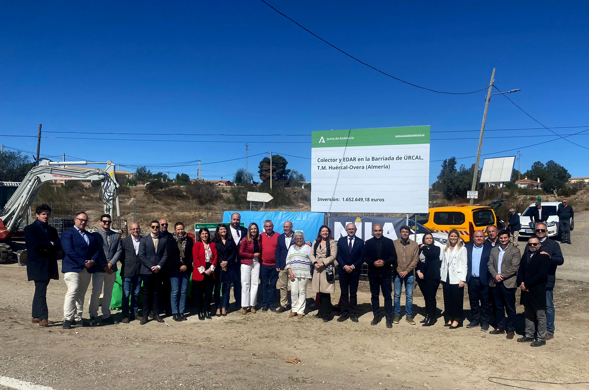 La consejera de Agricultura, Carmen Crespo, en el acto de comienzos de las obras de la EDAR de Úrcal.