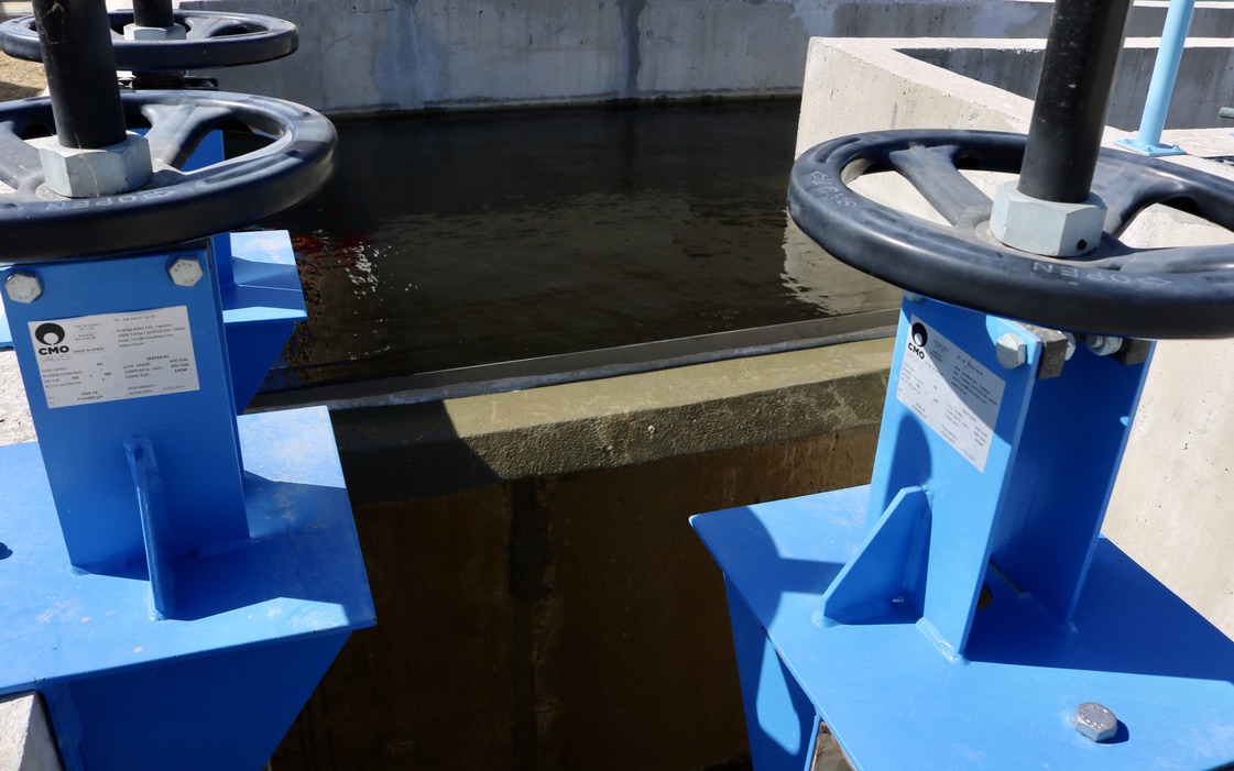 Detalle de las instalaciones de una depuradora.