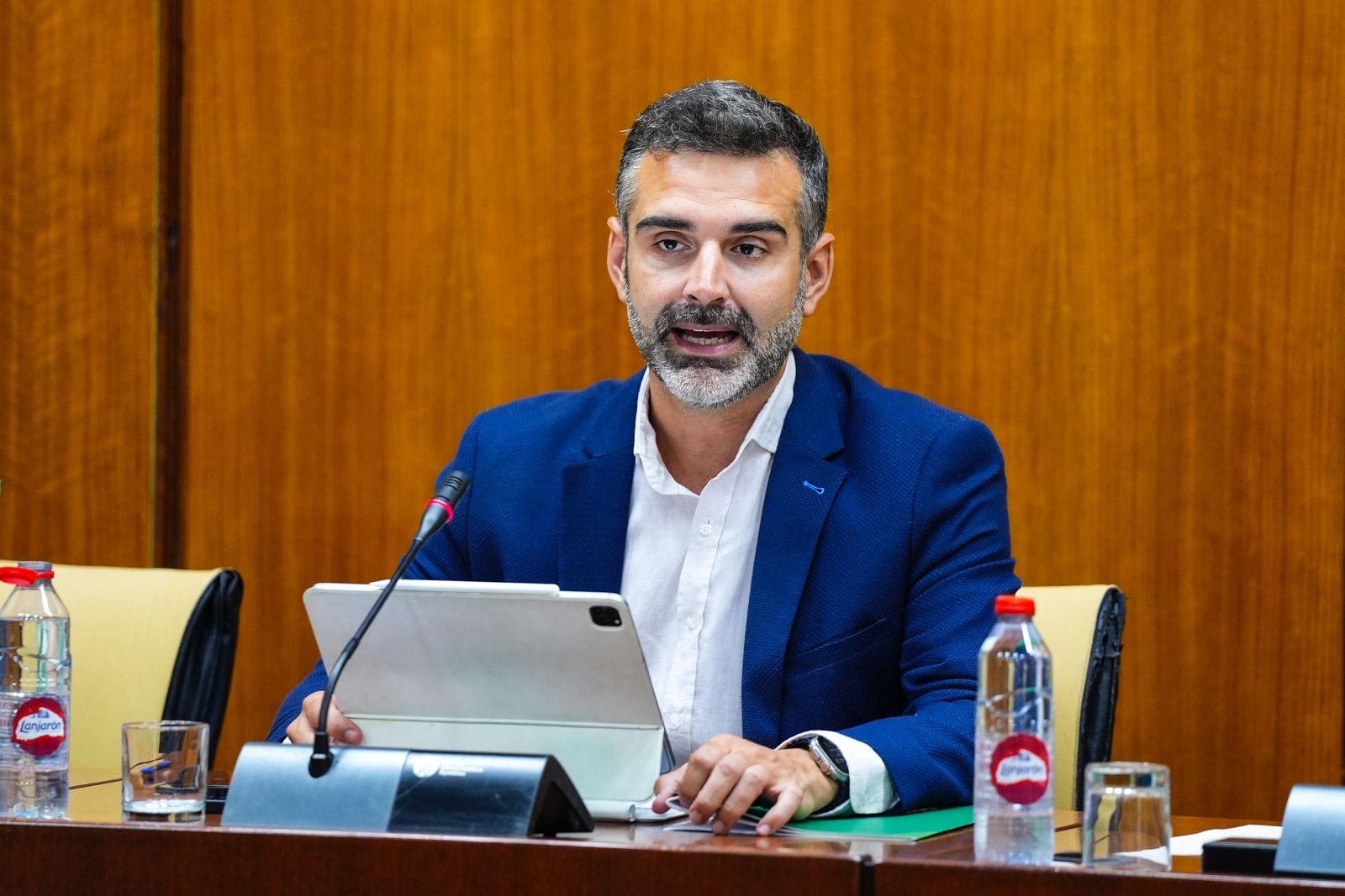 El consejero de Agricultura, Pesca, Agua y Desarrollo Rural, Ramón Fernández-Pacheco, en la Comisión de Agricultura del Parlamento andaluz