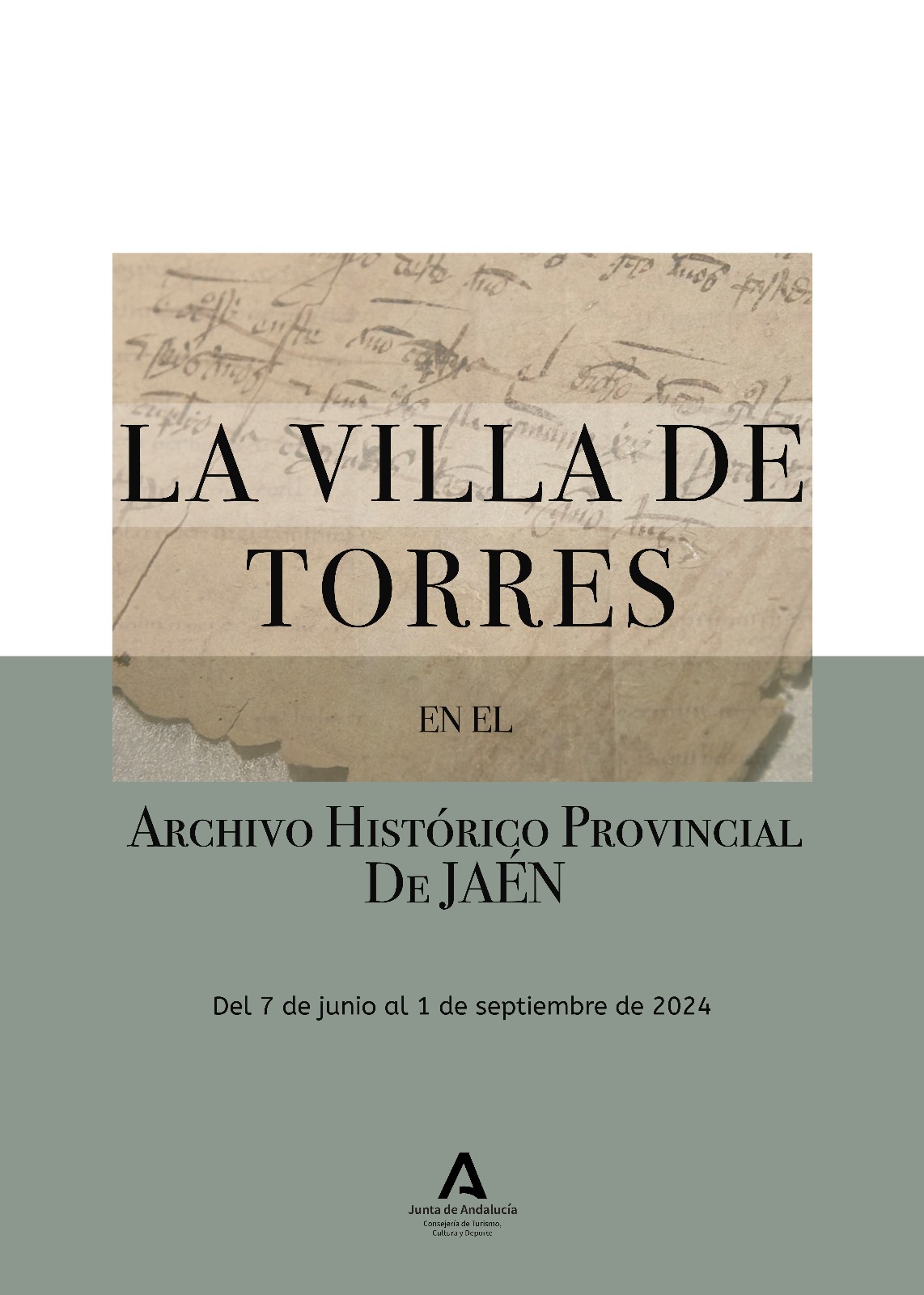Cartel Exposición Villa de Torres en el Archivo Histórico Provincial de Jaén