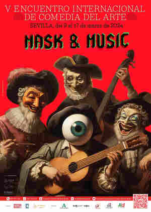 Cartel del V Encuentro Internacional de Comedia de Arte de Sevilla ‘Mask & Music’