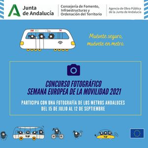 Cartel del concurso fotográfico«Muévete seguro, muévete en metro»