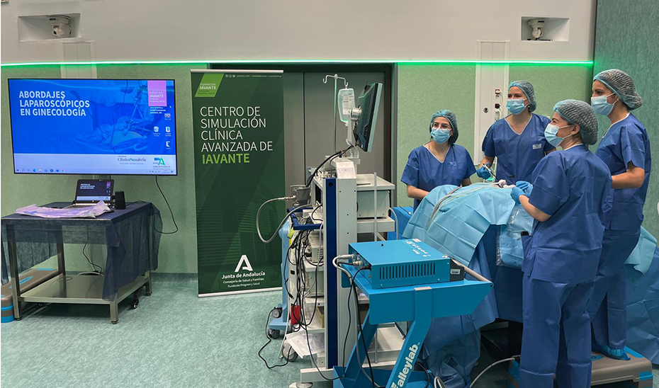Especialistas en Ginecología, en el curso de cirugía laparoscópica en el Centro de Simulación Clínica Avanzada de Granada.