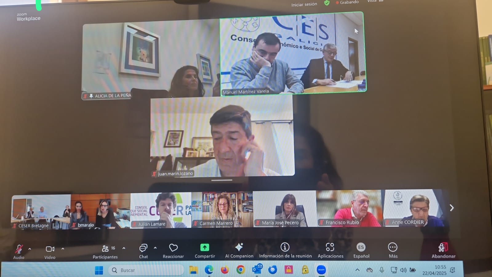 Un momento de la reunión telemática del Comité Ejecutivo de la RTA