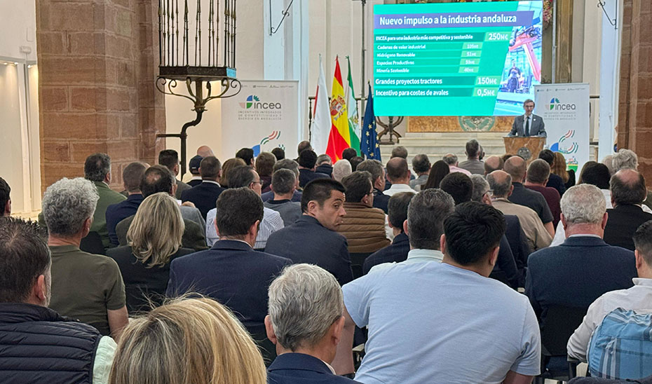 El consejero de Industria, Energía y Minas, Jorge Paradela, en su intervención en la presentación de los Incentivos Integrados para la industria en Andújar.