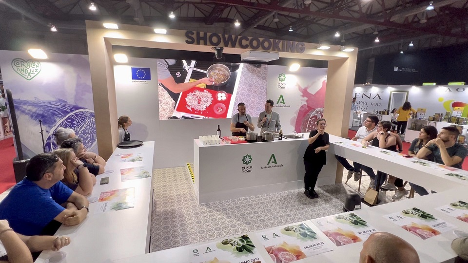 Zona showcooking del stand andaluz en la edición anterior.