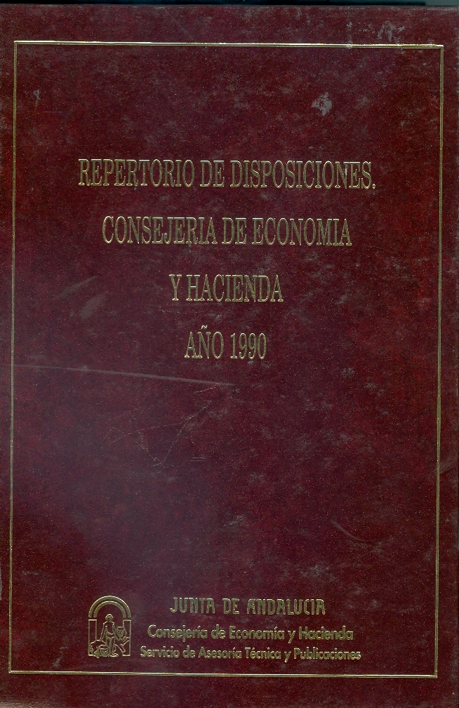Repertorio de Disposiciones Consejería de Economía y Hacienda 1990