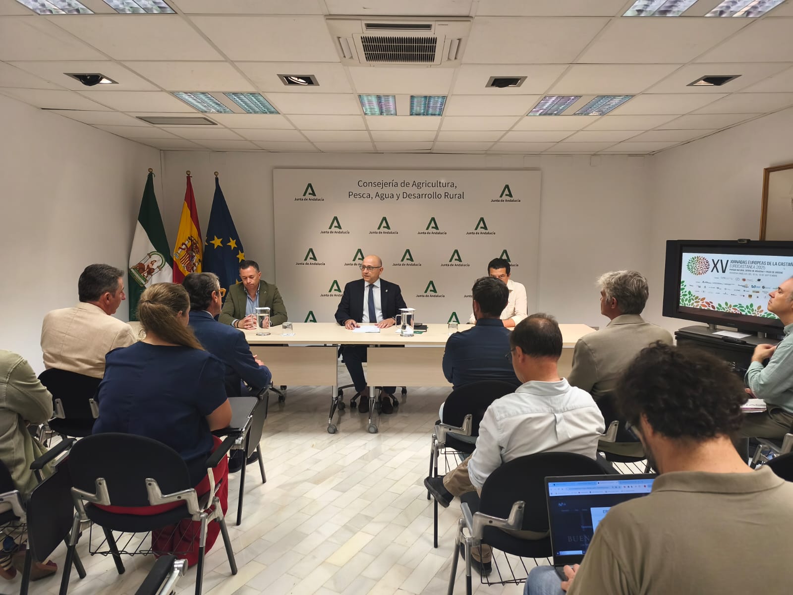 El secretario general de Agricultura durante su intervención en la presentación del Congreso de la Castaña