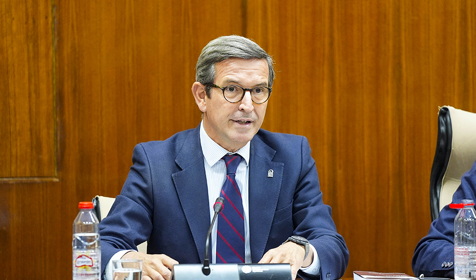 El consejero de Industria, Energía y Minas, Jorge Paradela, en una intervención en Comisión del Parlamento andaluz.