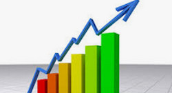 escalera con flecha ascendente