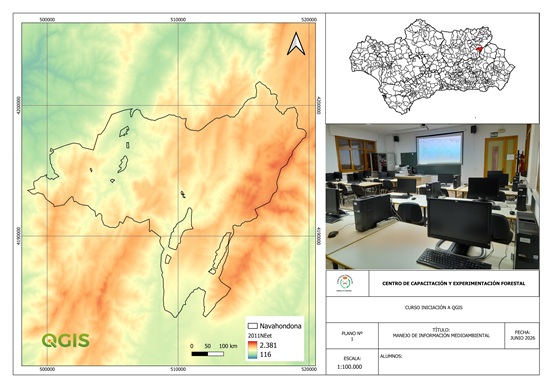 Detalle de un mapa con Sistema de Información Geográfica Quantum