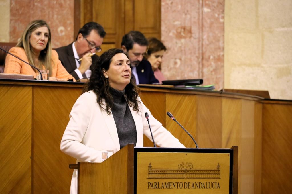 Loles López en el Parlamento.