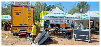 Puesto de Mando Avanzado en incendio forestal