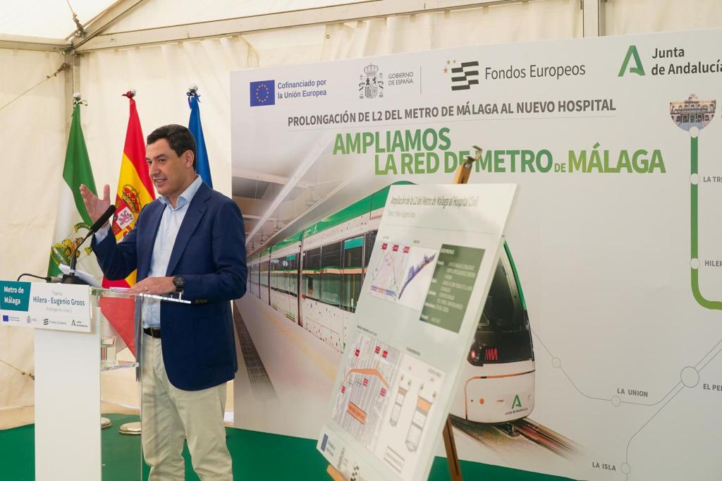 Acto de inicio de las obras del tramo II de la ampliación del Metro de Málaga.