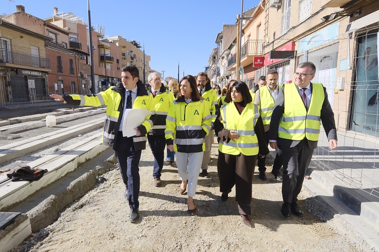 Visita a las obras de prolongación sur del metro de Granada en el tramo urbano de Armilla.