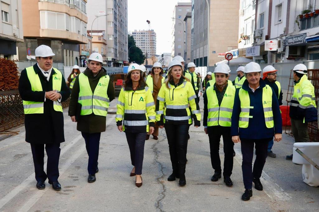 Visita a las obras del tramo 2 de la ampliación del metro de Málaga.