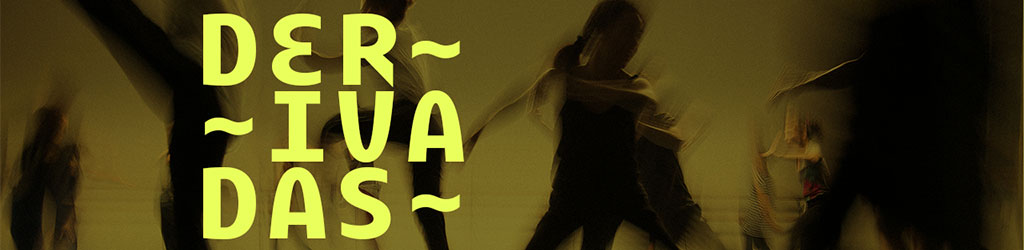 Siluetas borrosas de personas en movimiento y el texto "DERIVADAS" en color amarillo